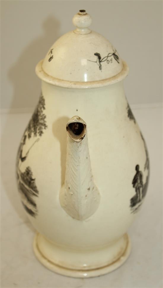 A Wedgwood creamware coffee pot, c.1775, height 29.5cm